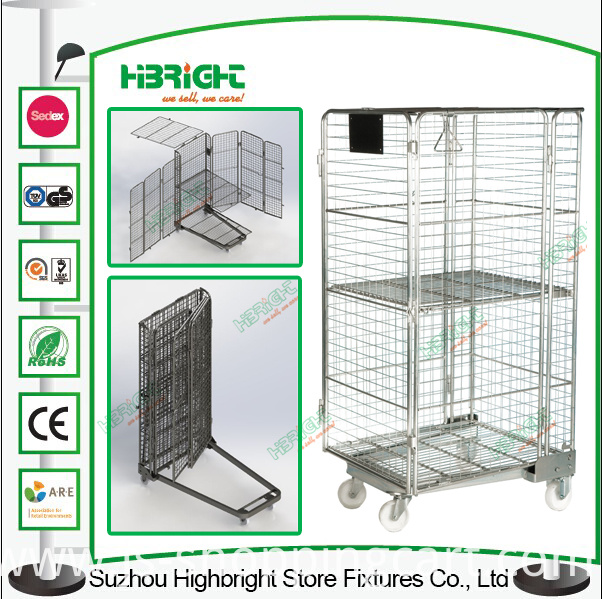 Warehouse Roll Storarge Cage Container Trolley Cart